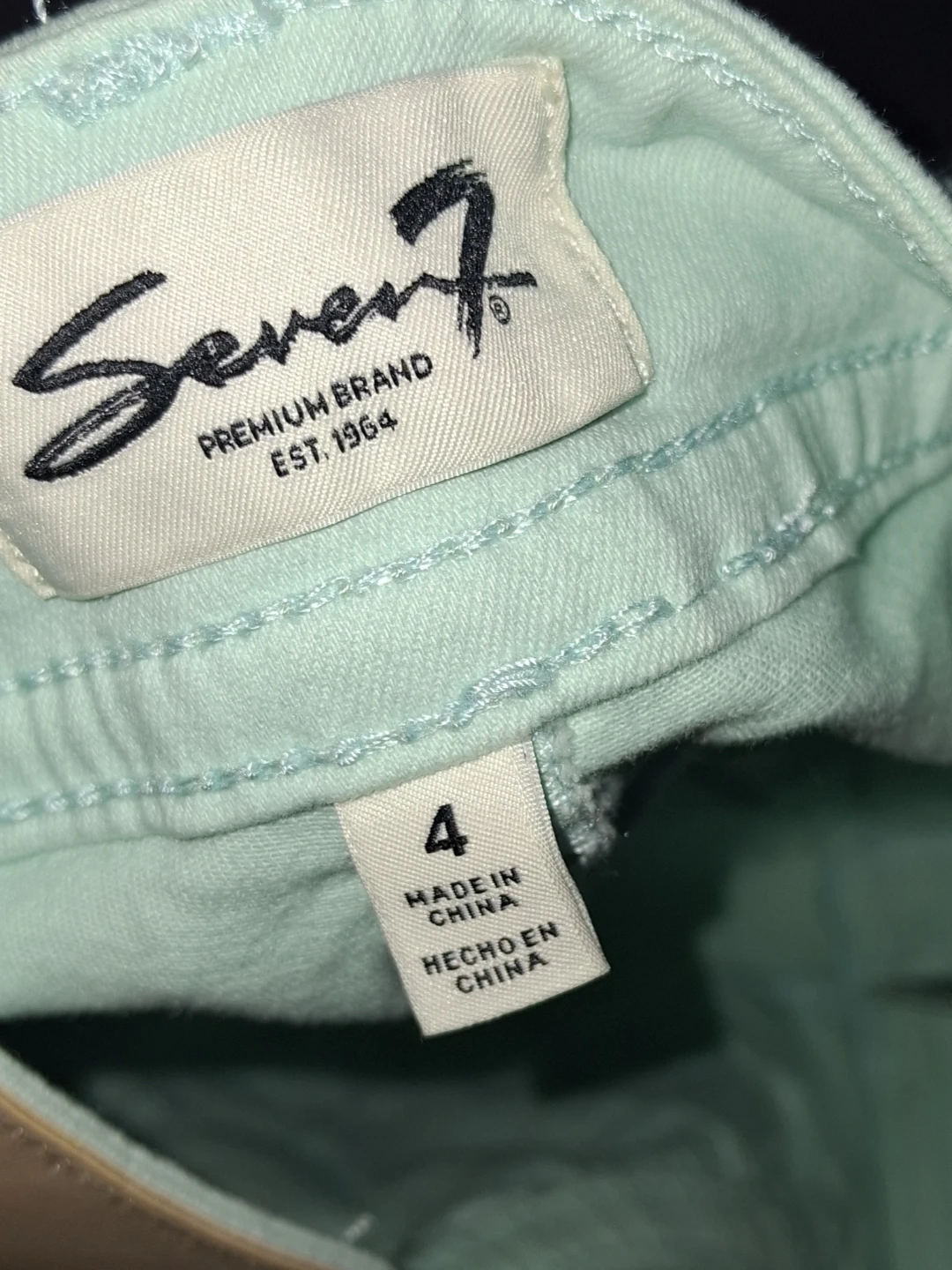 Seven 7 Premium Brand Pastel Mint Green Jeans Size 4 - photo 3