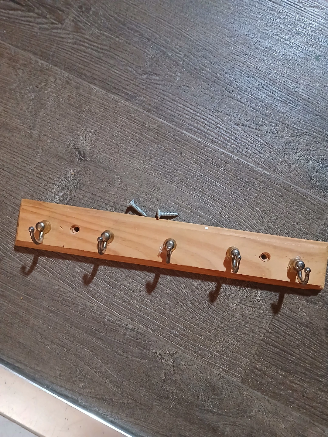 Wooden Key Hook Rack with 5 Hooks