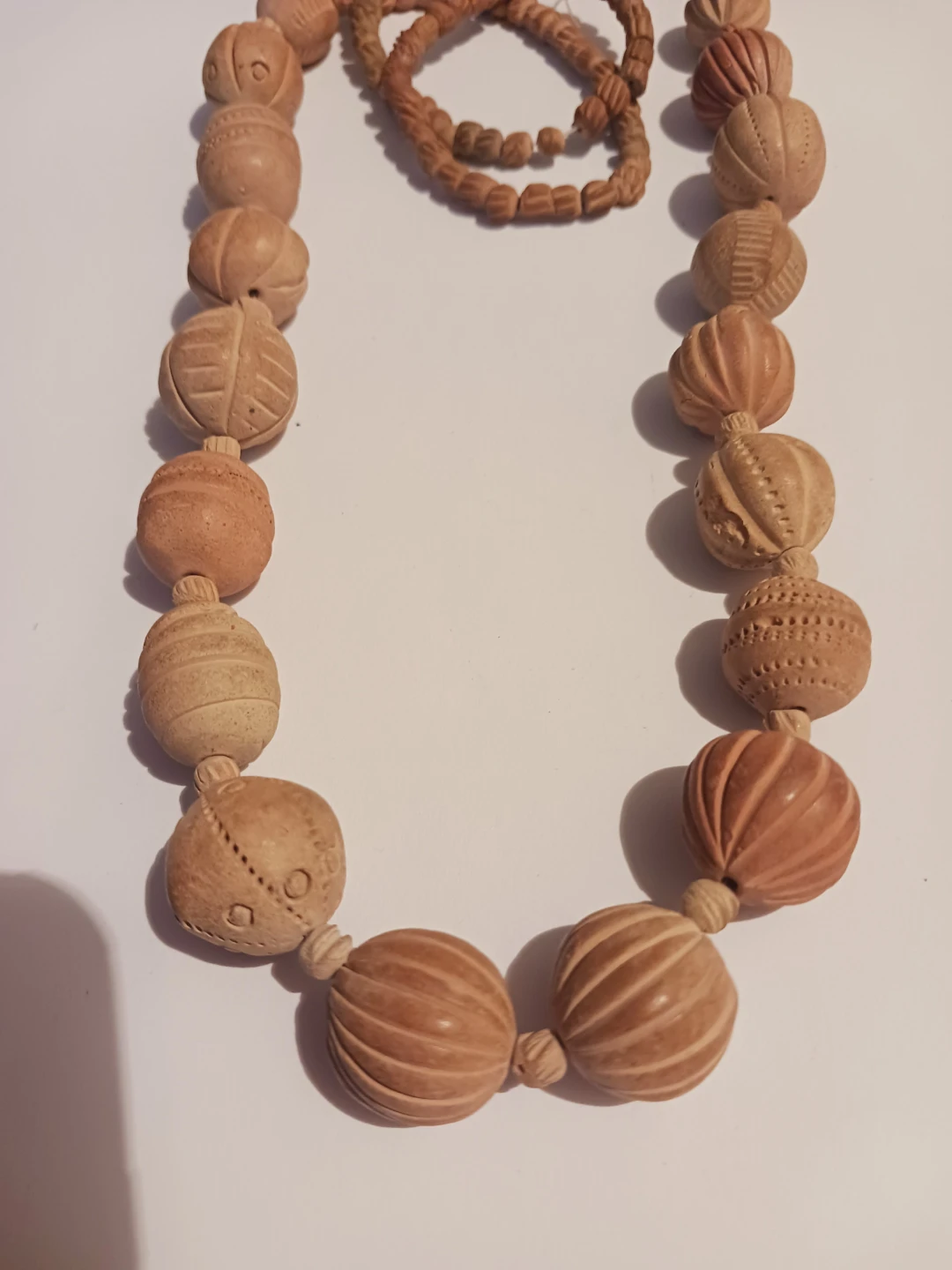 Indian Sanded Seed Wioden Beads EarthTone Necklace