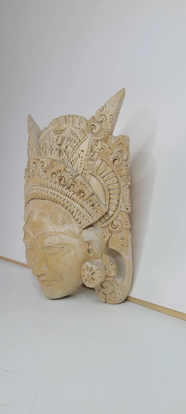 Indonesian Handmade Wood Sculpture / Mask - Goddess Cili - photo 3