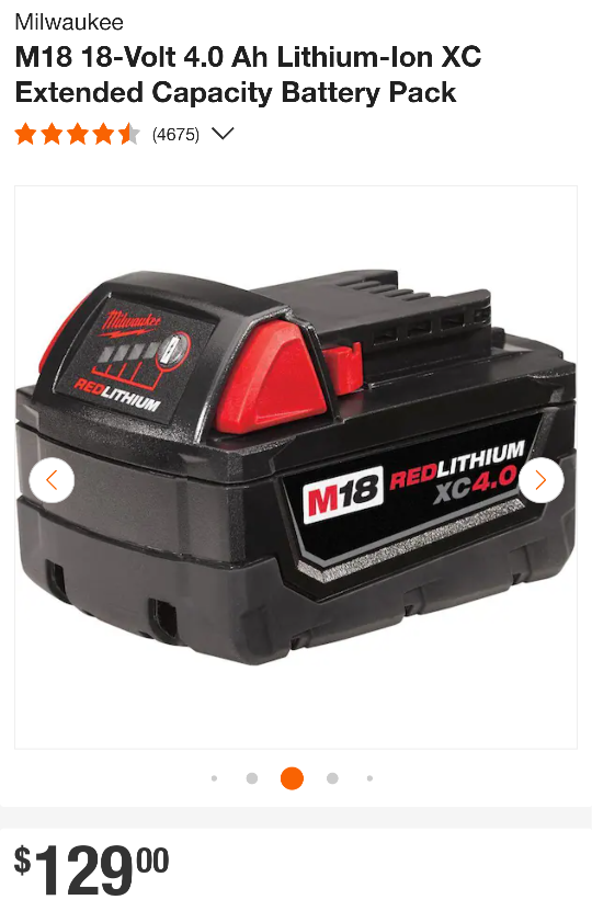 M18 Milwaukee Cordless Impact + XC 4.0 Battery Pack - photo 3