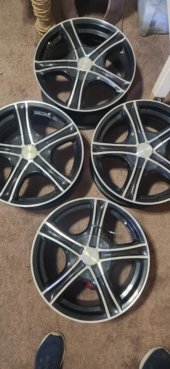 Alloy Rims - Black and Silver 5 -Spoke