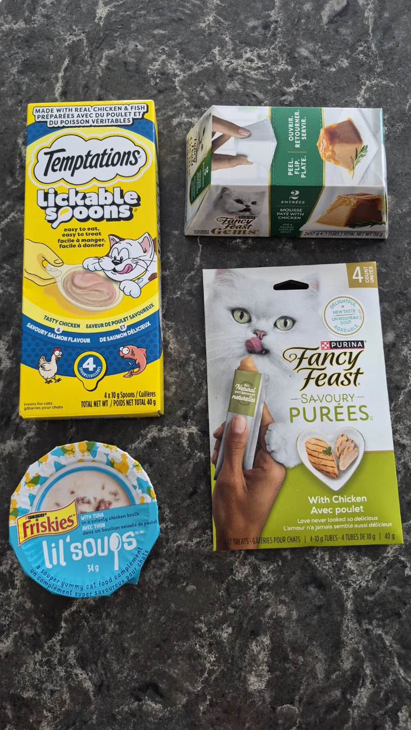 New sealed cat food & treats. Pick up in Kitchener, $6 for all