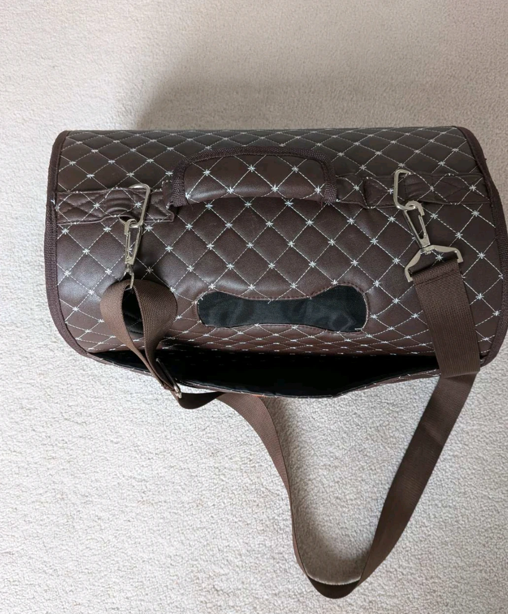 Brown Quilted Pet Carrier Bag - photo 2