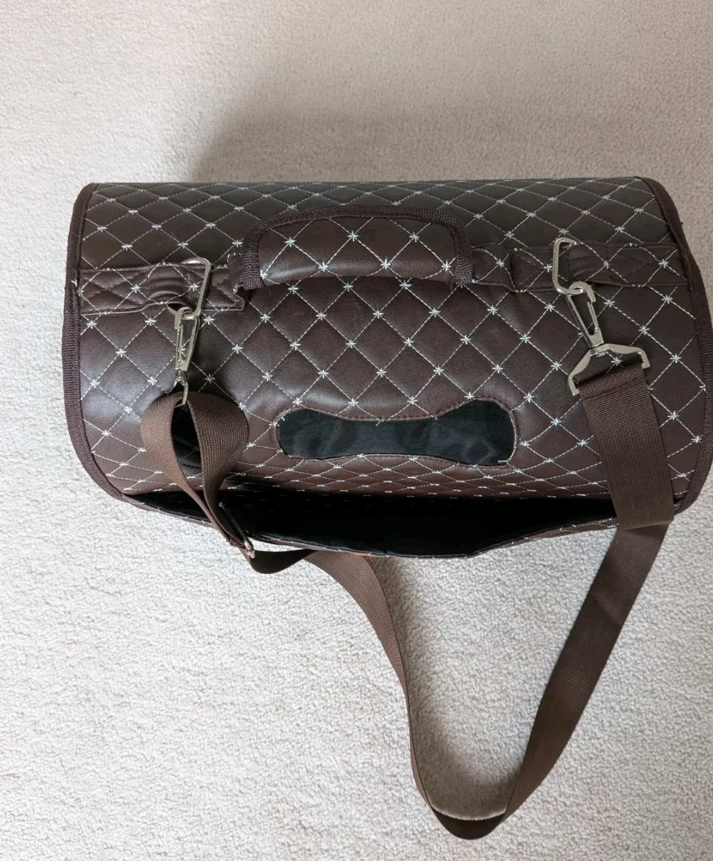Brown Quilted Pet Carrier Bag - photo 2