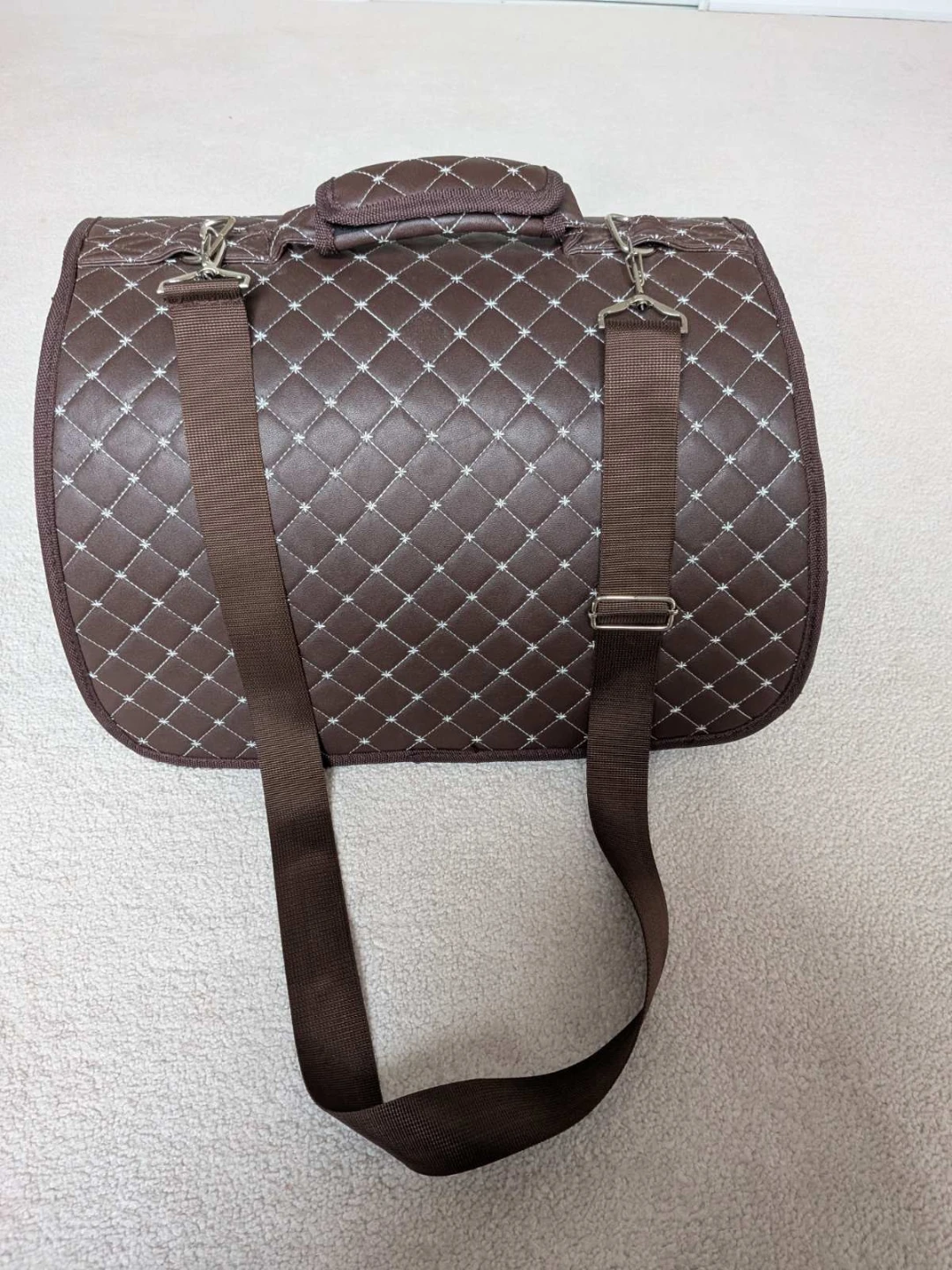 Brown Quilted Pet Carrier Bag - photo 3