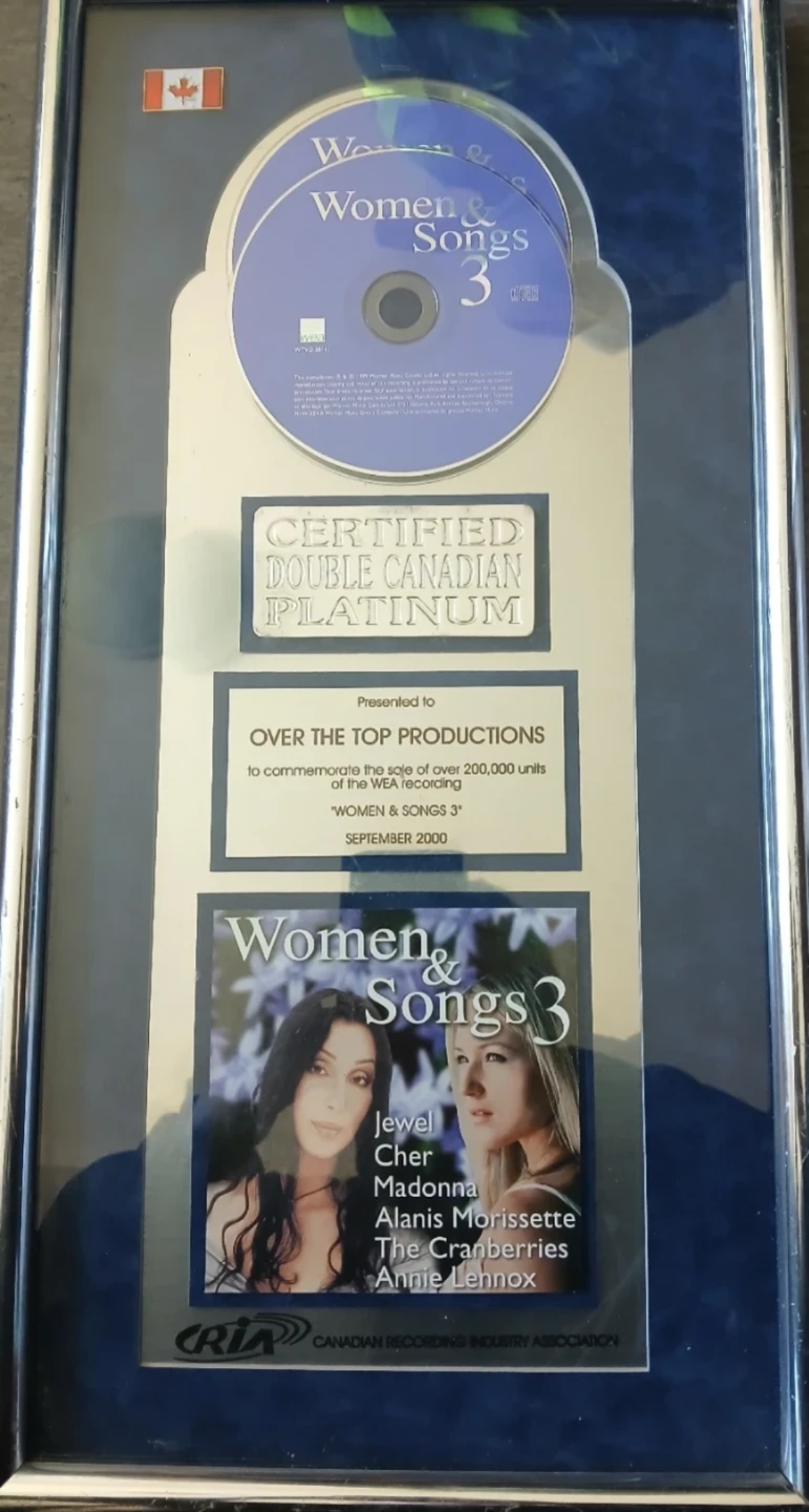 Women & Songs 3 Double Platinum Certified Award