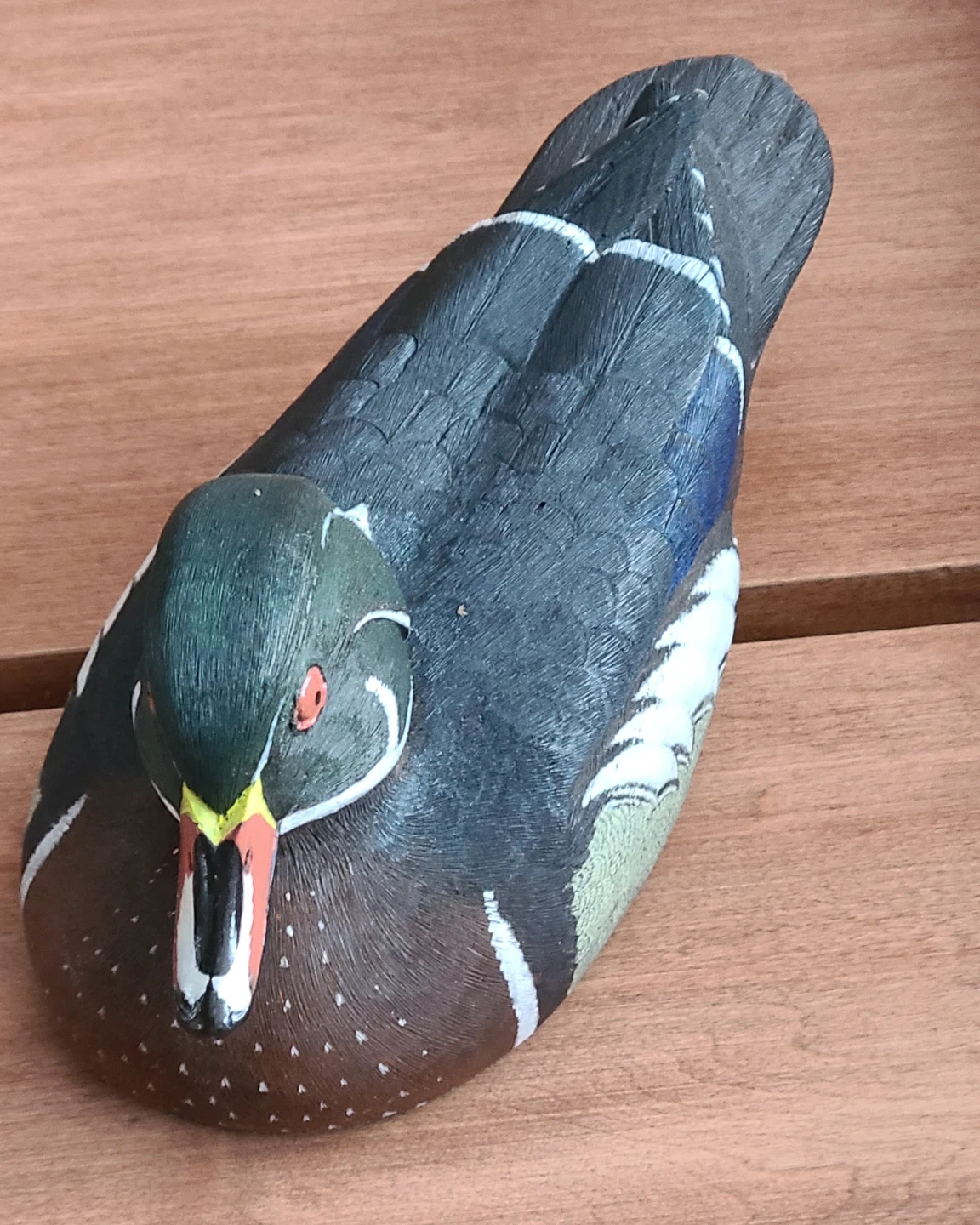 Hand-Painted Wooden Duck Decoy