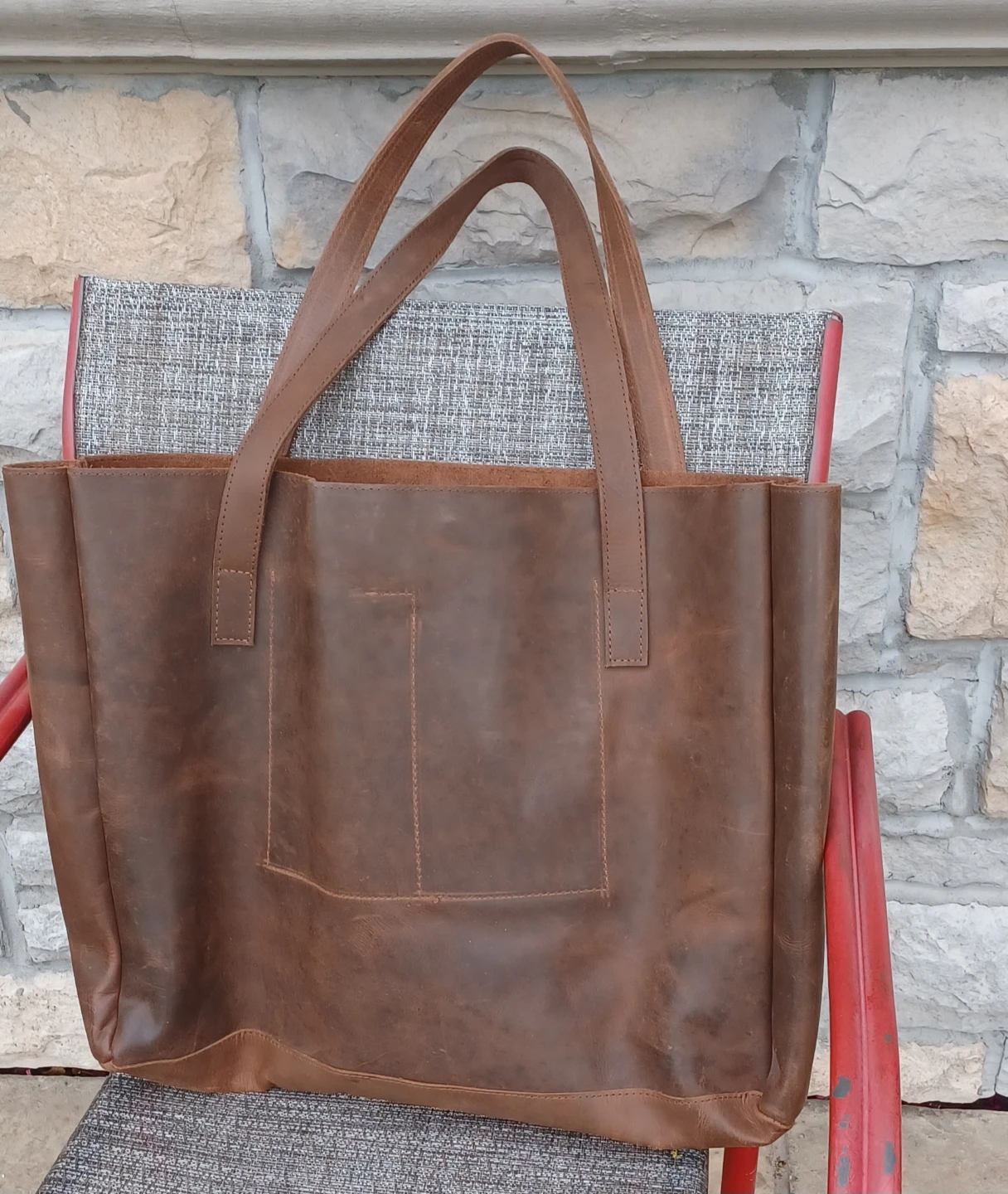 Kajanu Leather Tote Bag - Brown