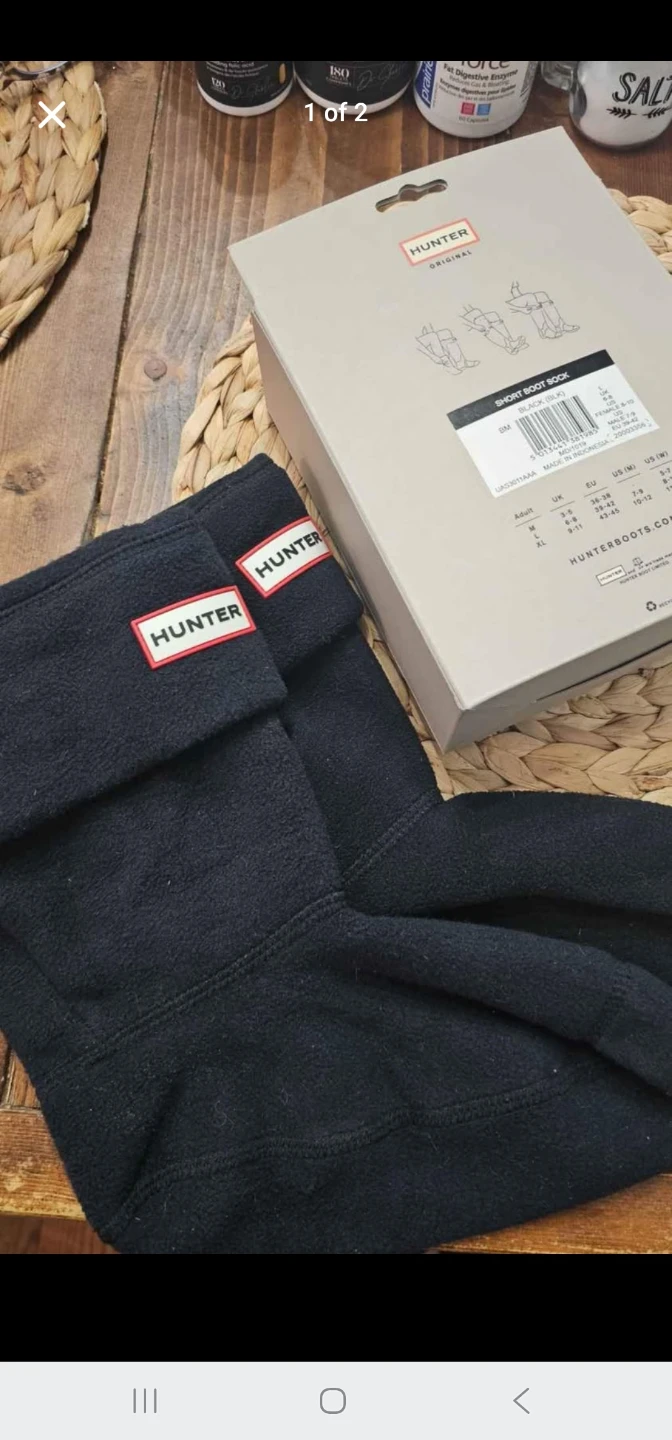 Hunter Original Black Fleece Short Boot Socks