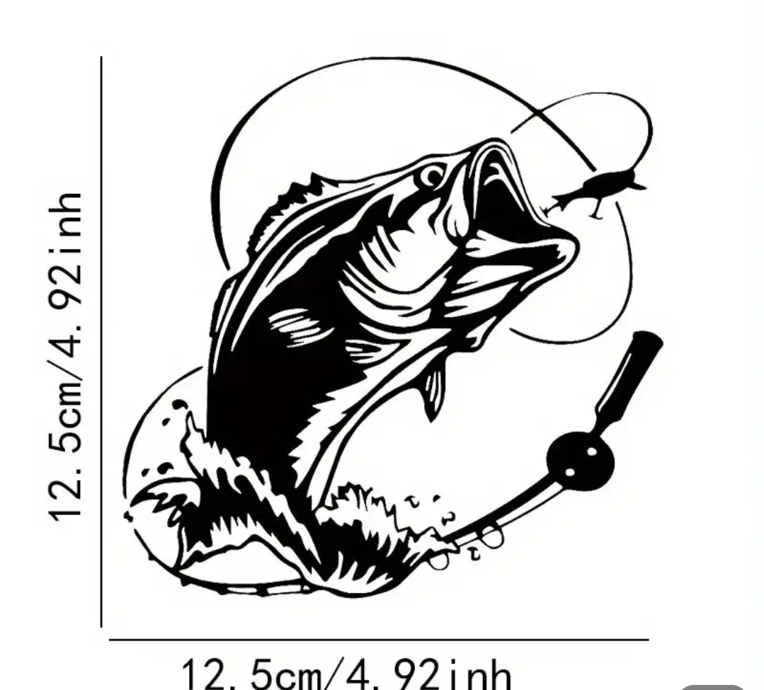 FISH VINYL DECAL BLACK OR WHITE