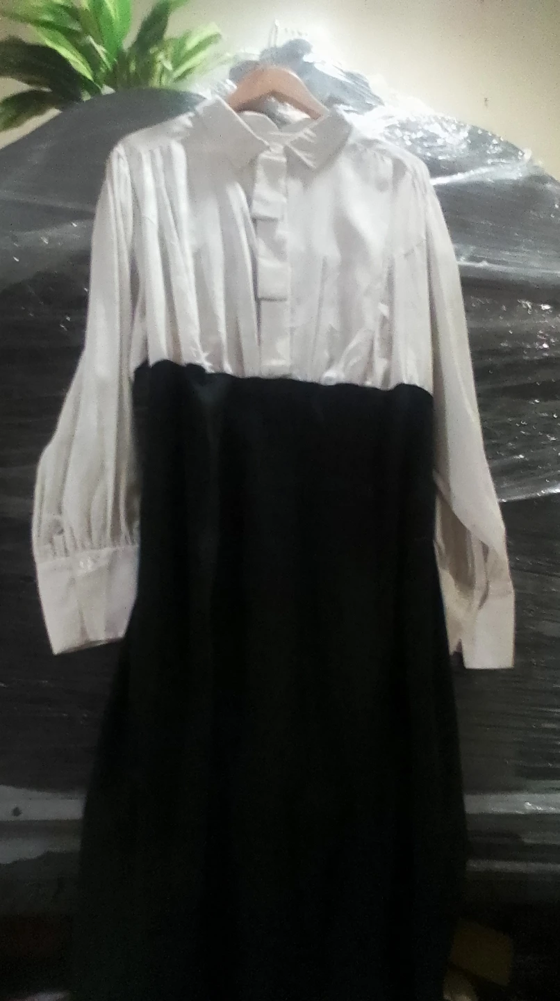 Colorblock Button-Up Dress