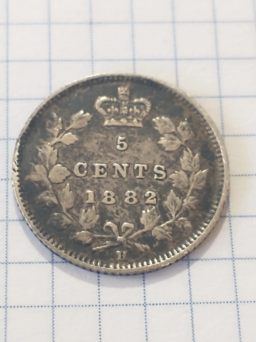Lovely 1882H Canada five cents .925 silver coin KM #2