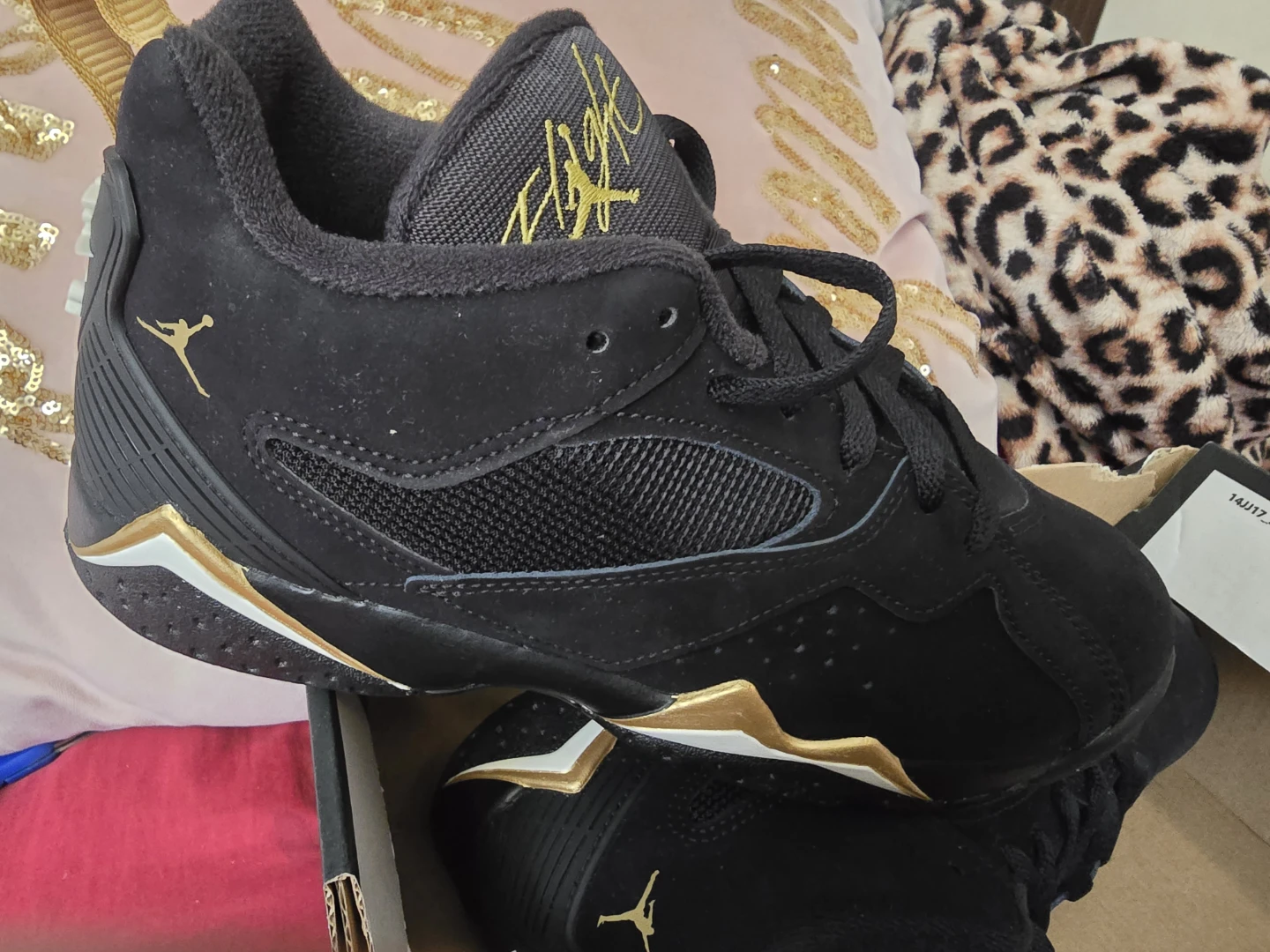 Jordan MVP 92 (GS) Shoes Black/Metallic Gold-Sail Size 7Y