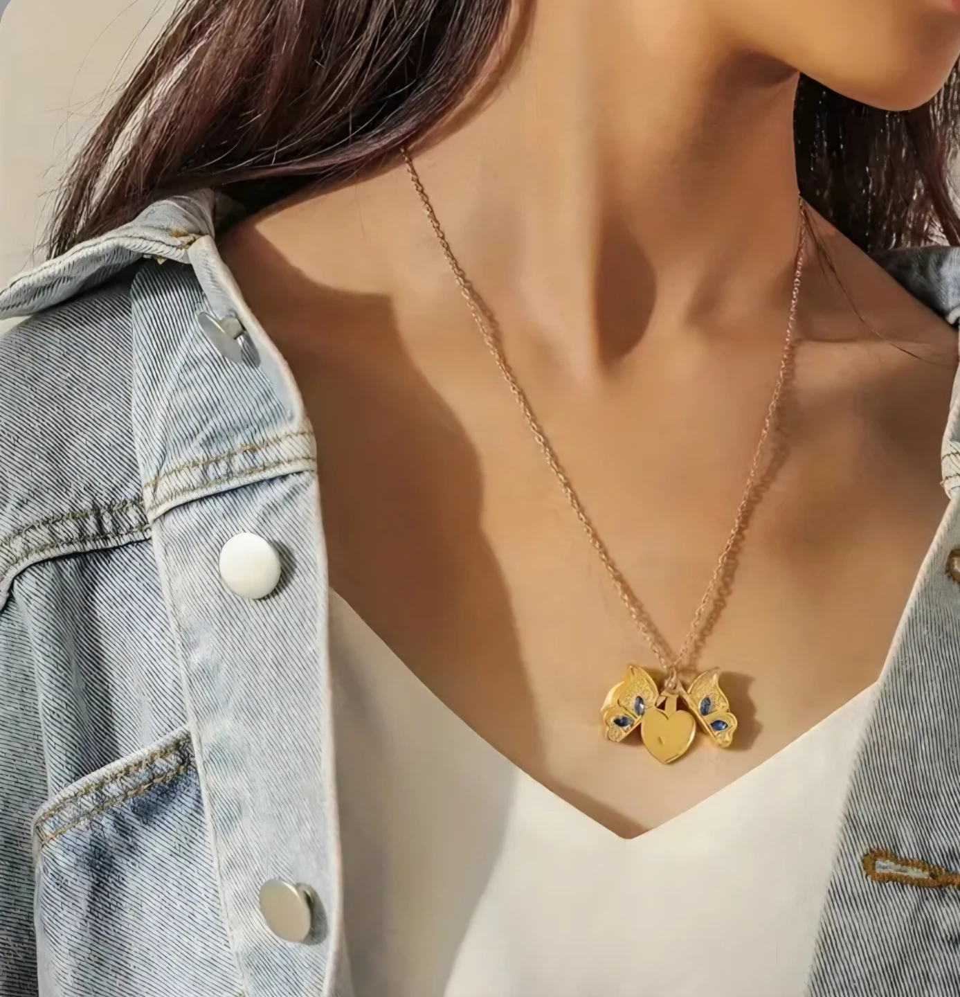 "I Love You Letter" Heart Pendant  Necklace - Gold Toned - photo 2
