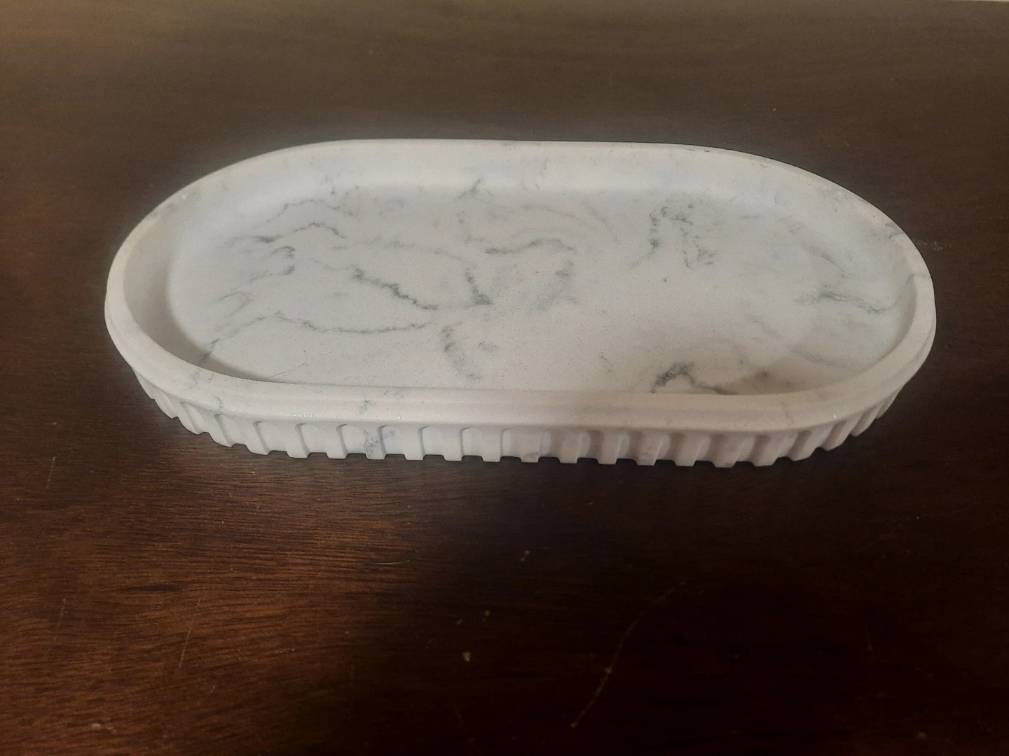 Marble Effect Oval Tray