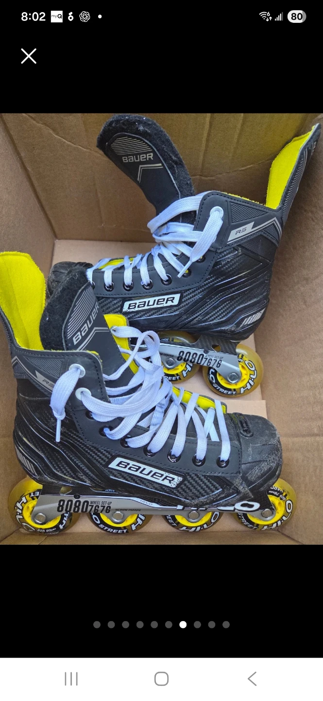 Junior Bauer RS Roller Skates - Size 2 (Fits Shoe 3.5)