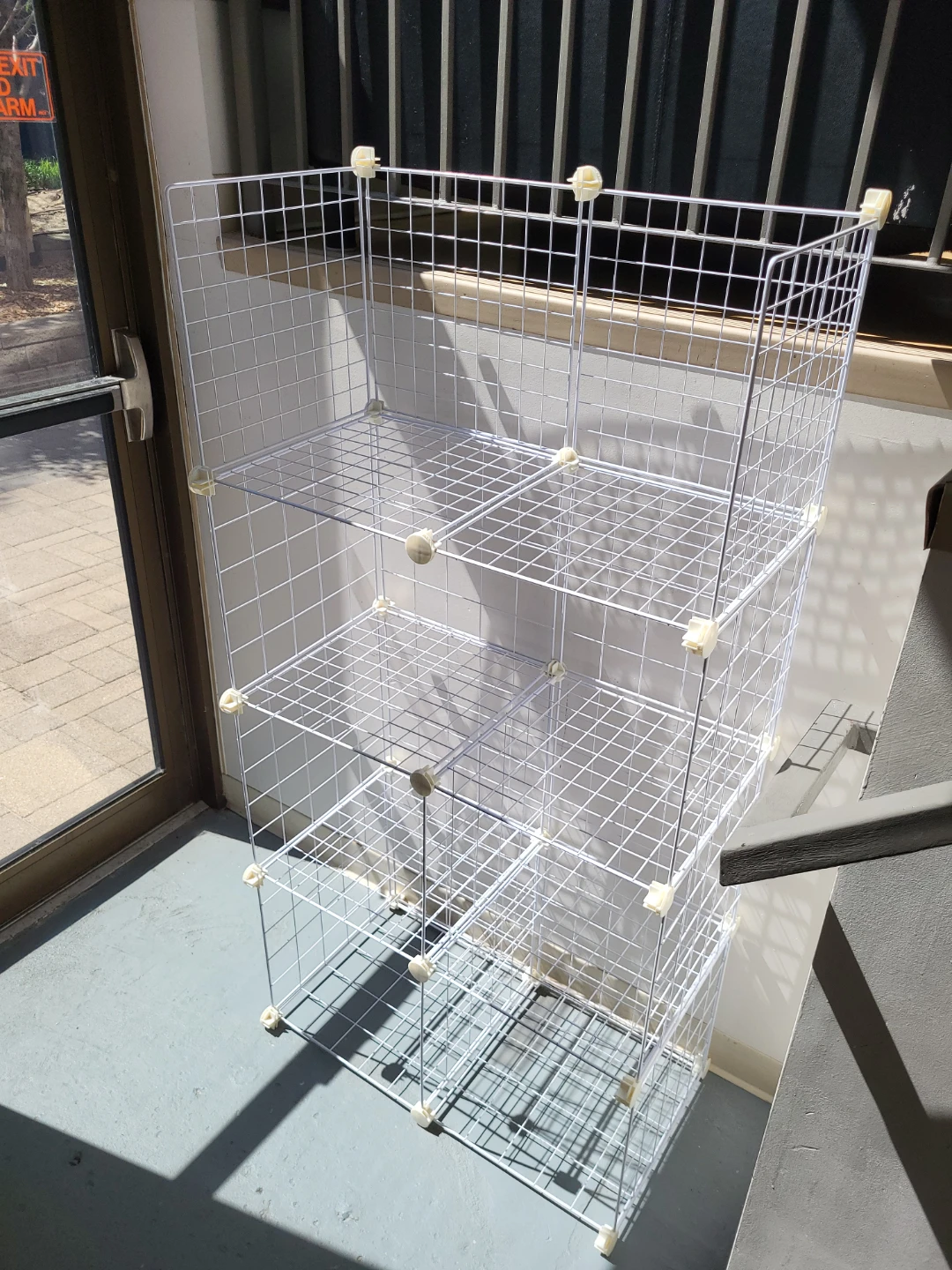 White Wire Grid Storage Cube Shelf Unit