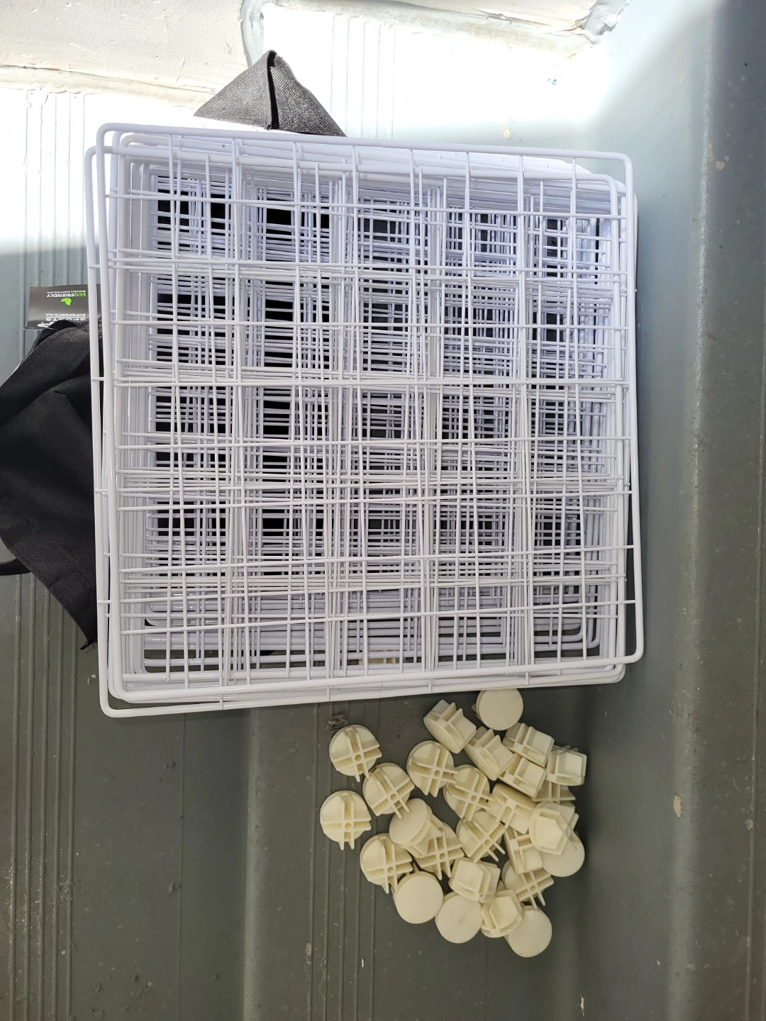 White Wire Grid Storage Cube Shelf Unit - photo 2