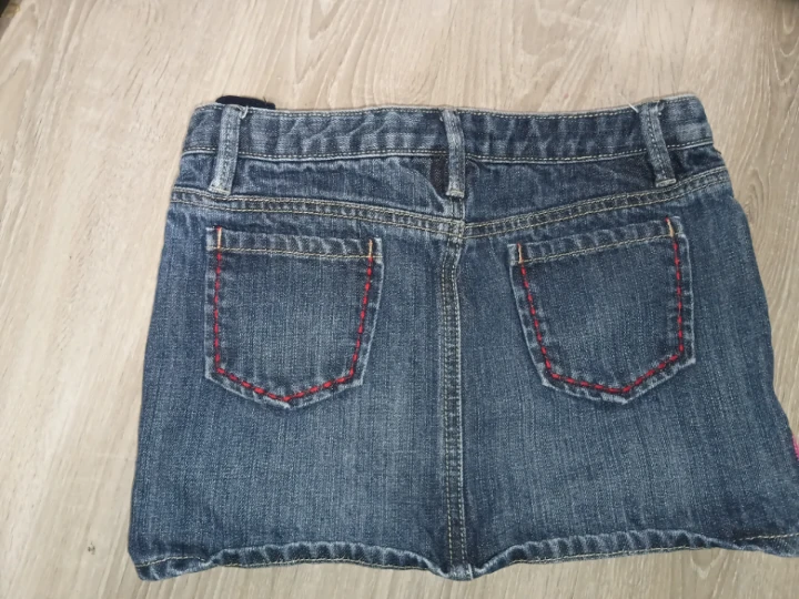 Girls Denim Skirt with Pink Embroidery - photo 2