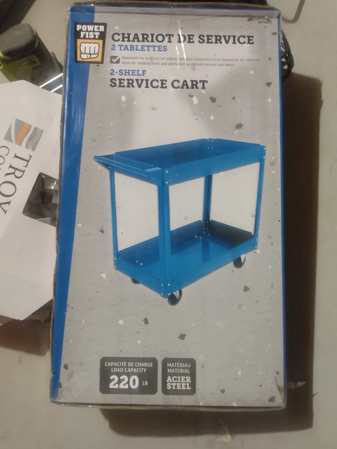 Power Fist 2-Shelf Service Cart
