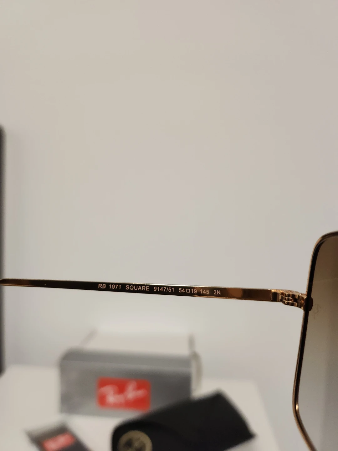 Ray-Ban RB1971 Square Gold NEW Full Set - photo 3