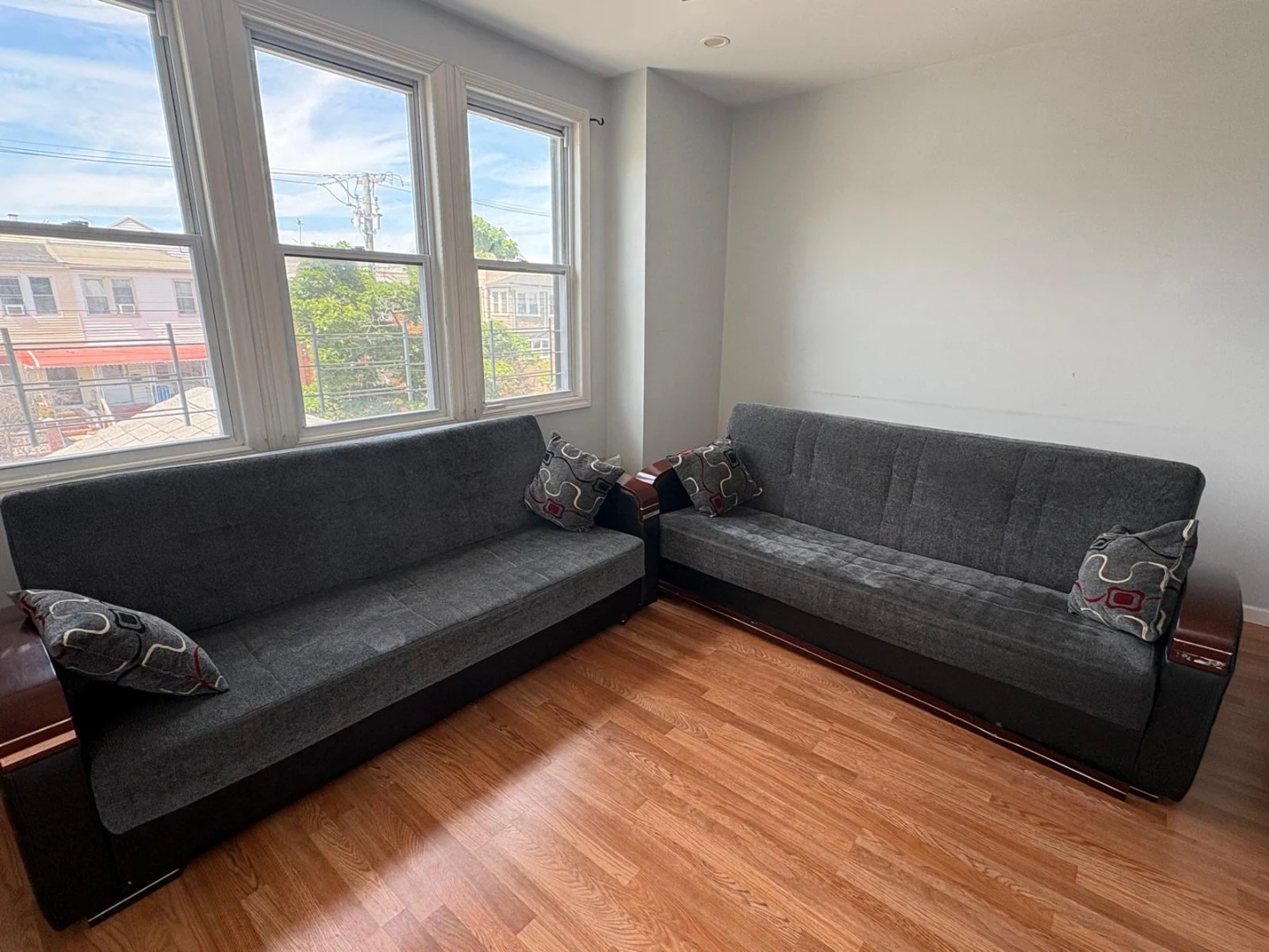 Grey Sofa with Decorative Pillows