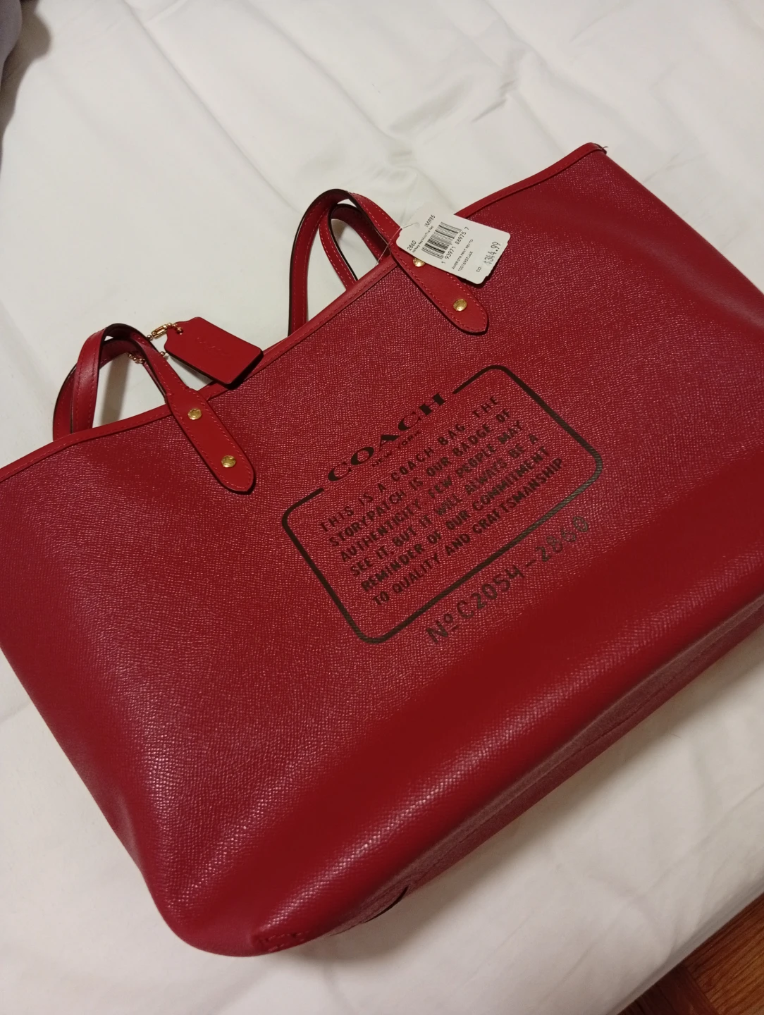 Coach Red Tote Bag
