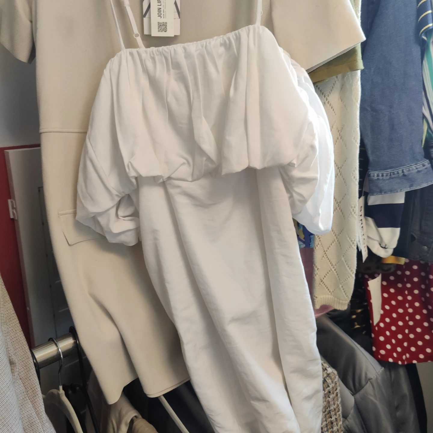 White Off-the-Shoulder Ruffle Dress - photo 2