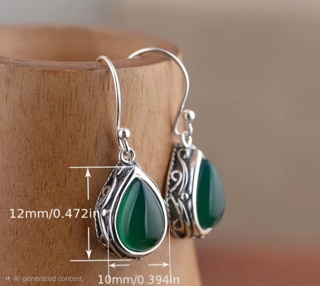 Vintage White Waterdrop Shaped Earrings - photo 2