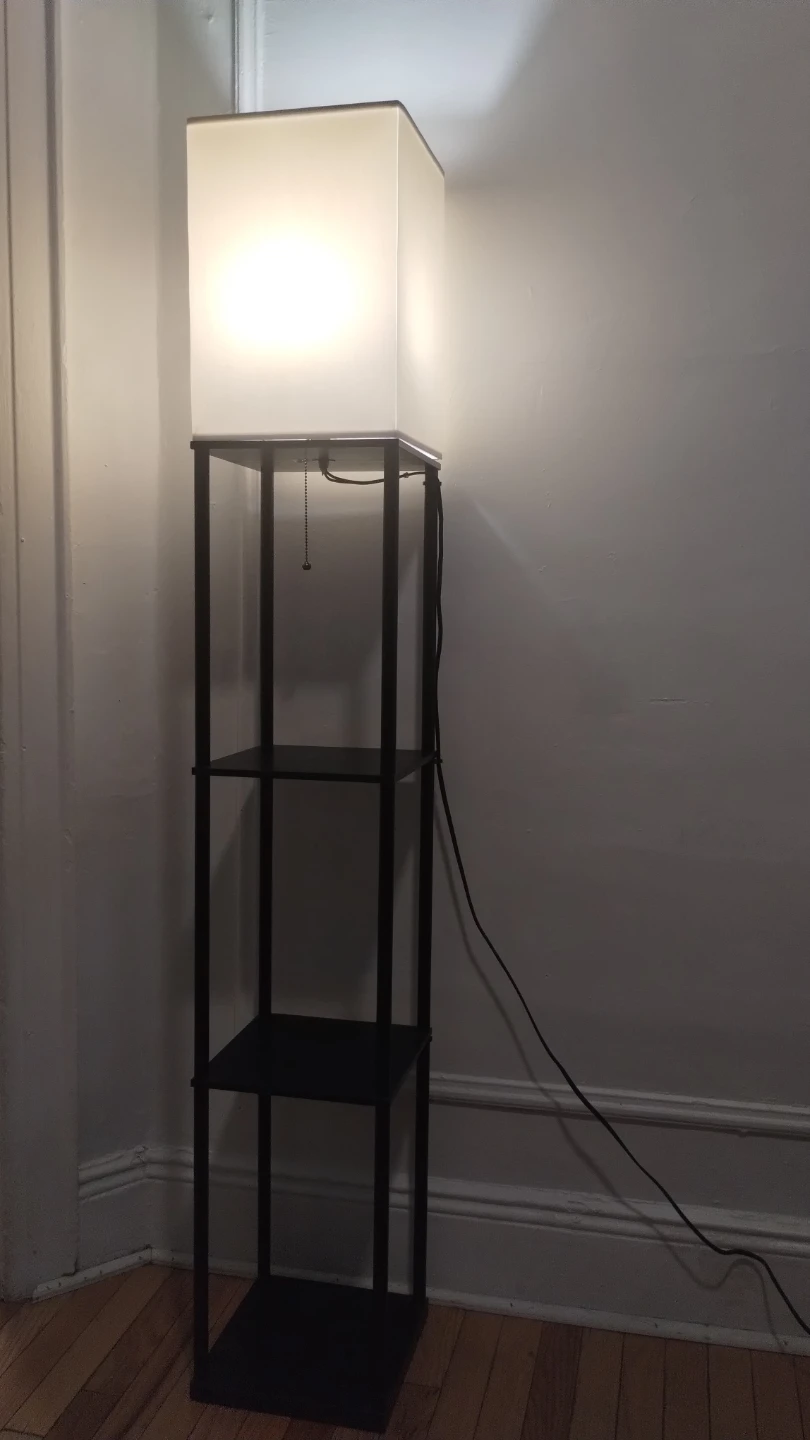 Square Floor Lamp with Shelves