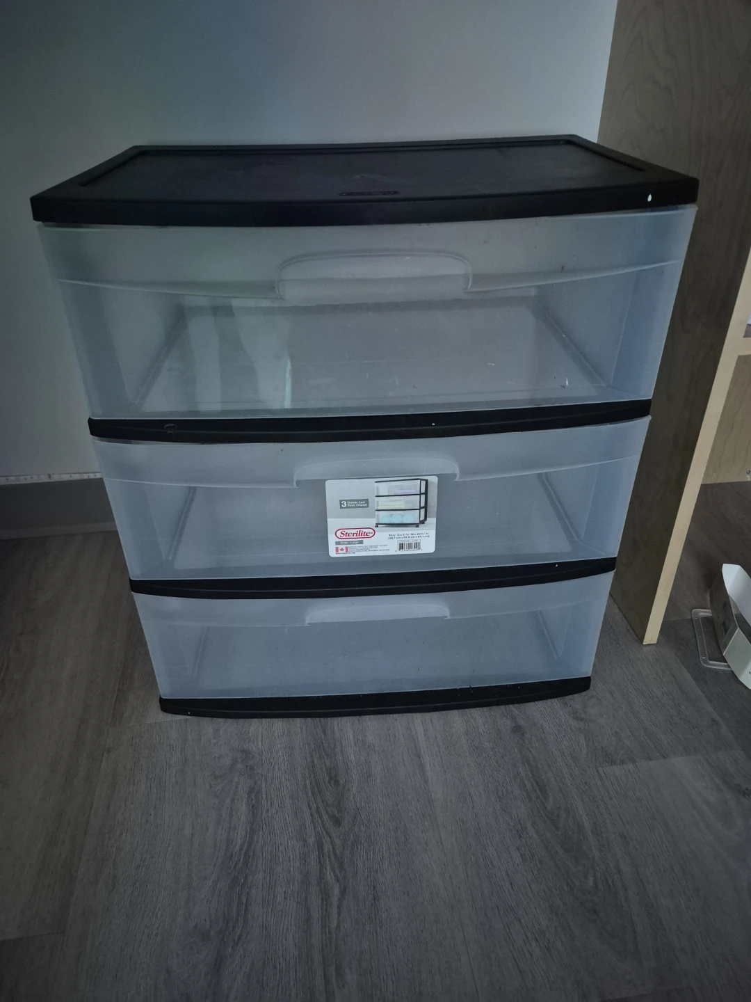 Sterilite 3 Drawer Plastic Rolling Storage Cart