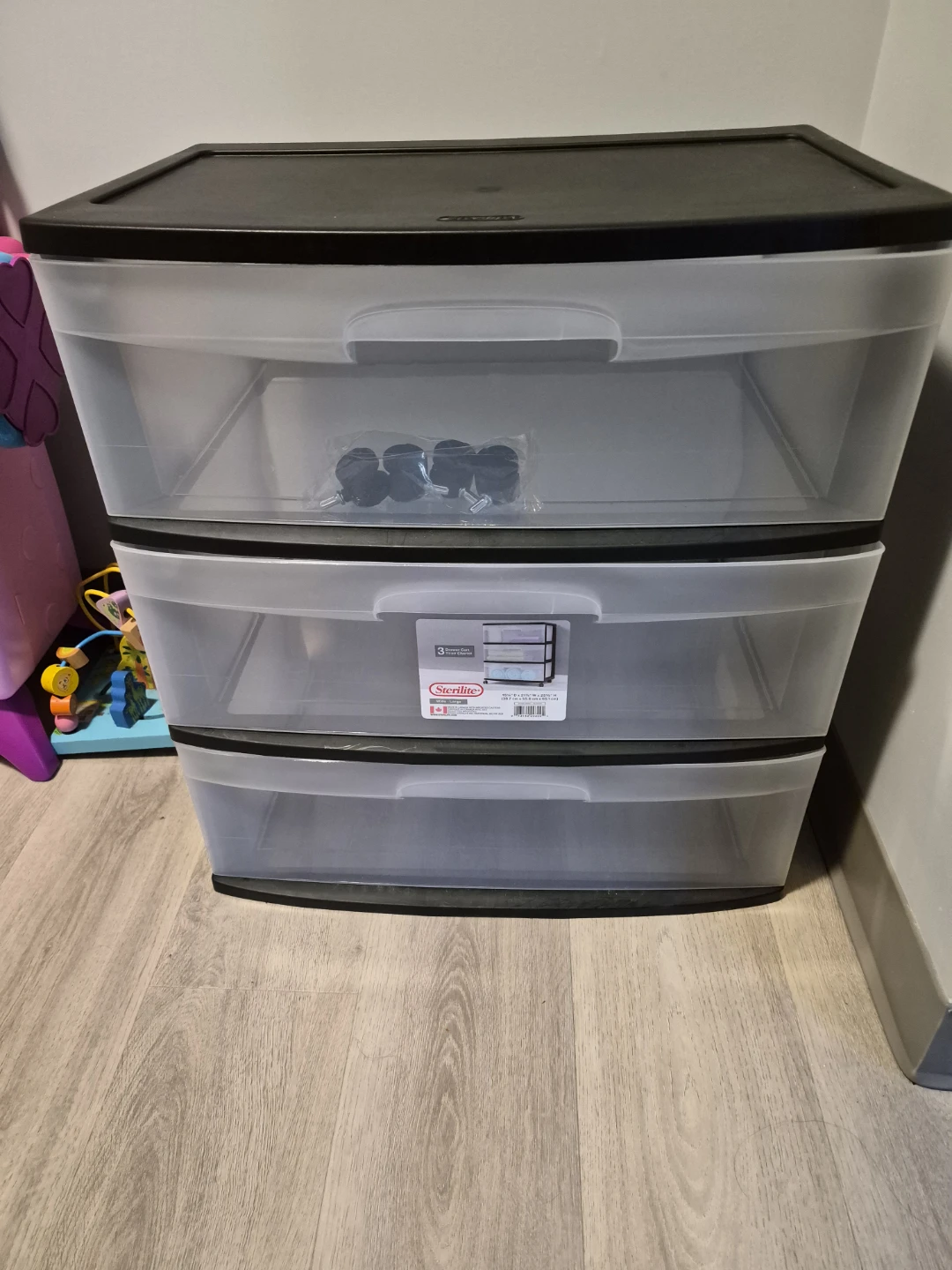 Sterilite 3 Drawer Plastic Rolling Storage Cart - photo 2