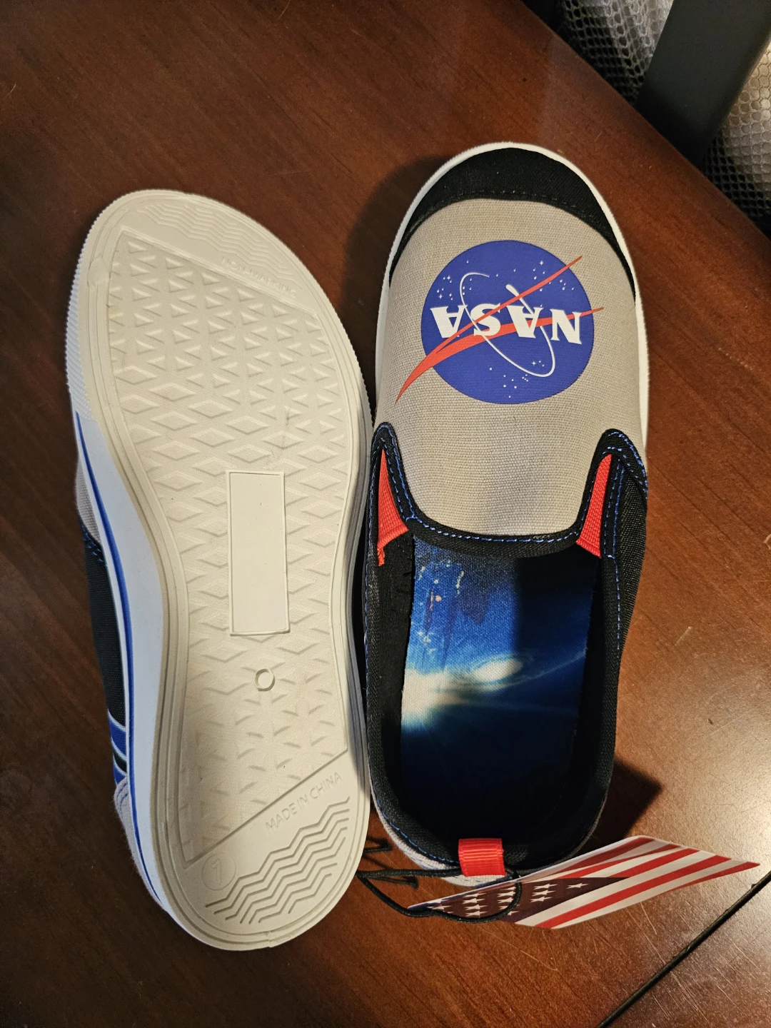 Kids NASA Slip-On Shoes - Grey Size 1