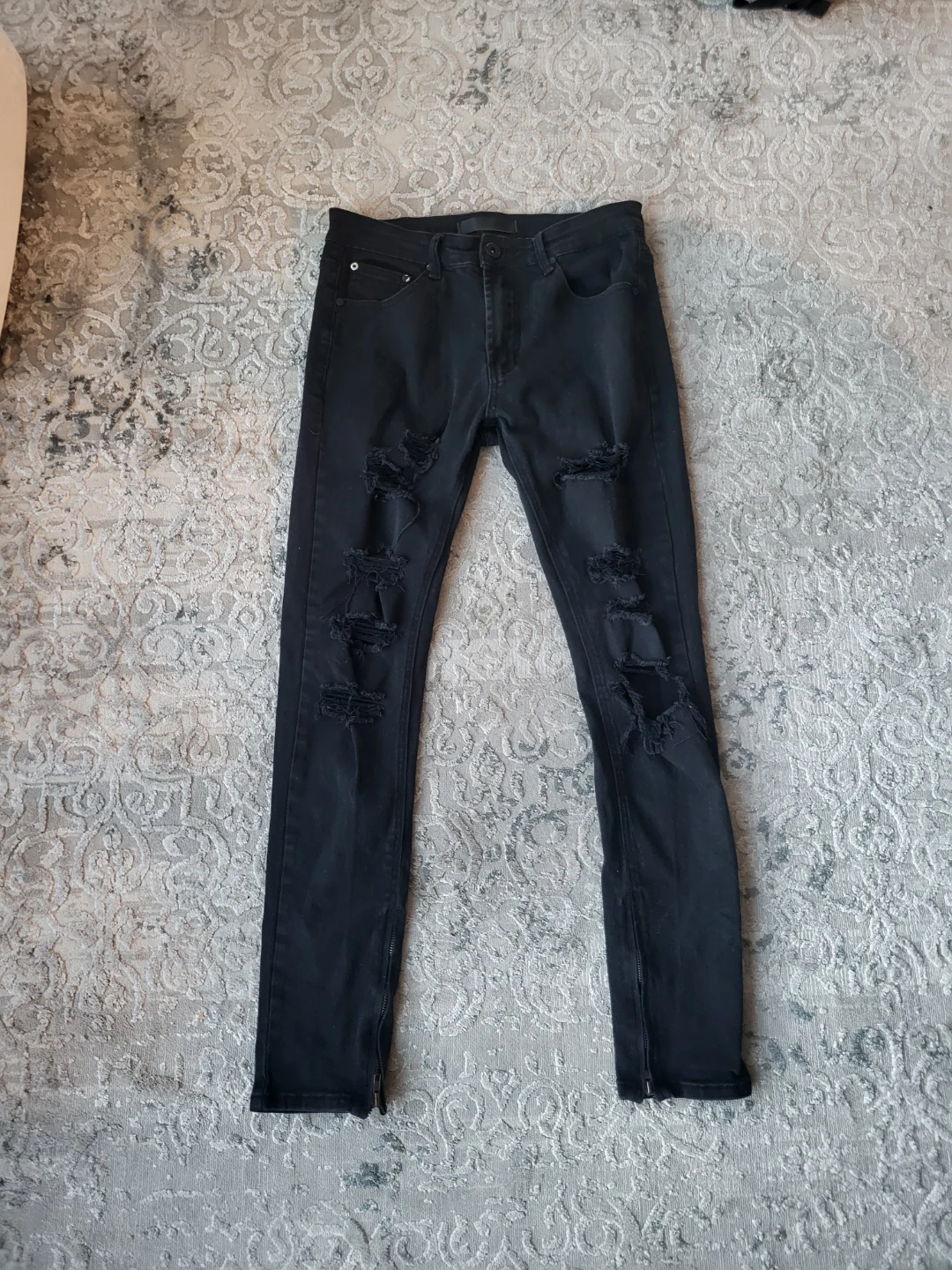 Black Ripped Skinny Jeans Size 32