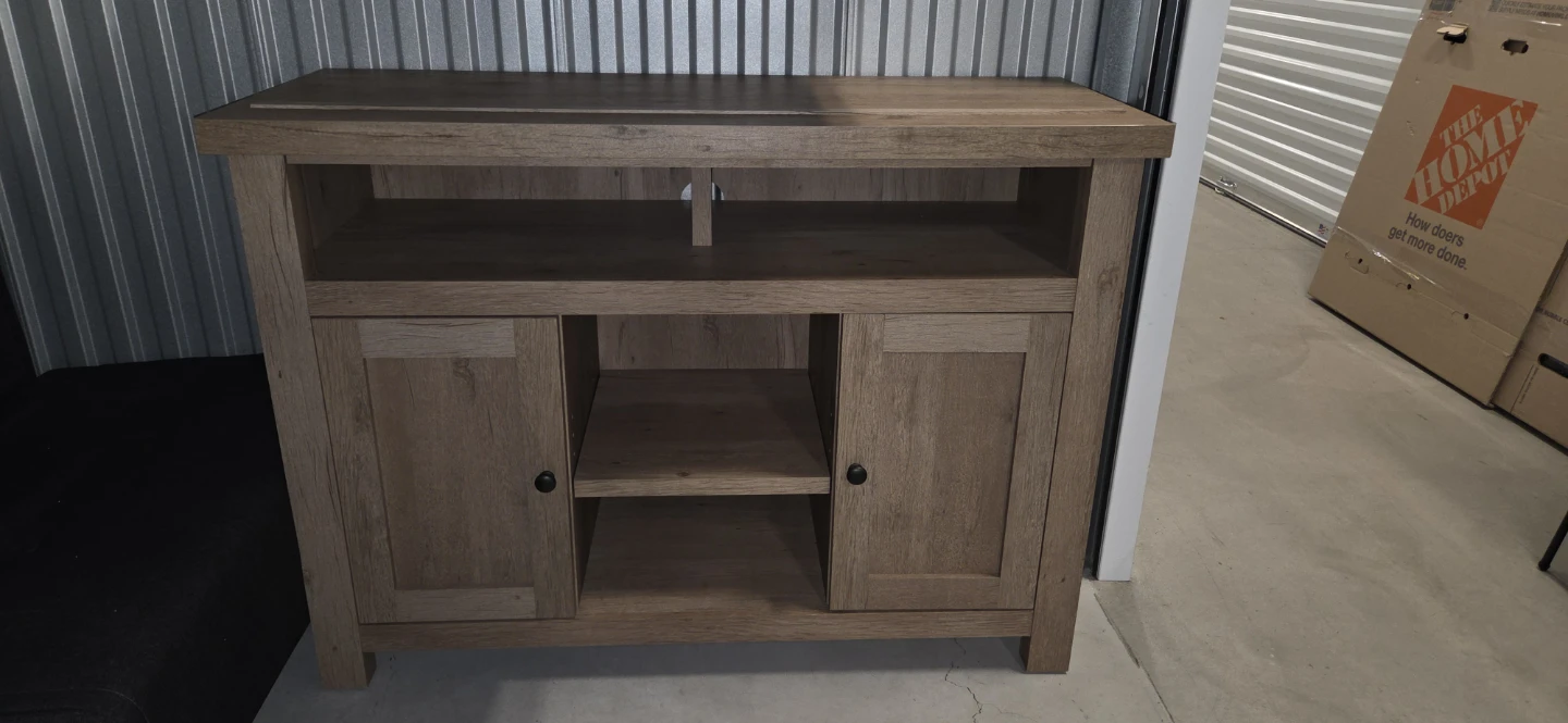 Wooden TV Stand with Cabinet Doors - photo 2