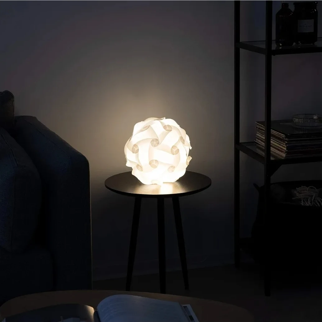 White DIY Puzzle Lamp Shade - photo 4
