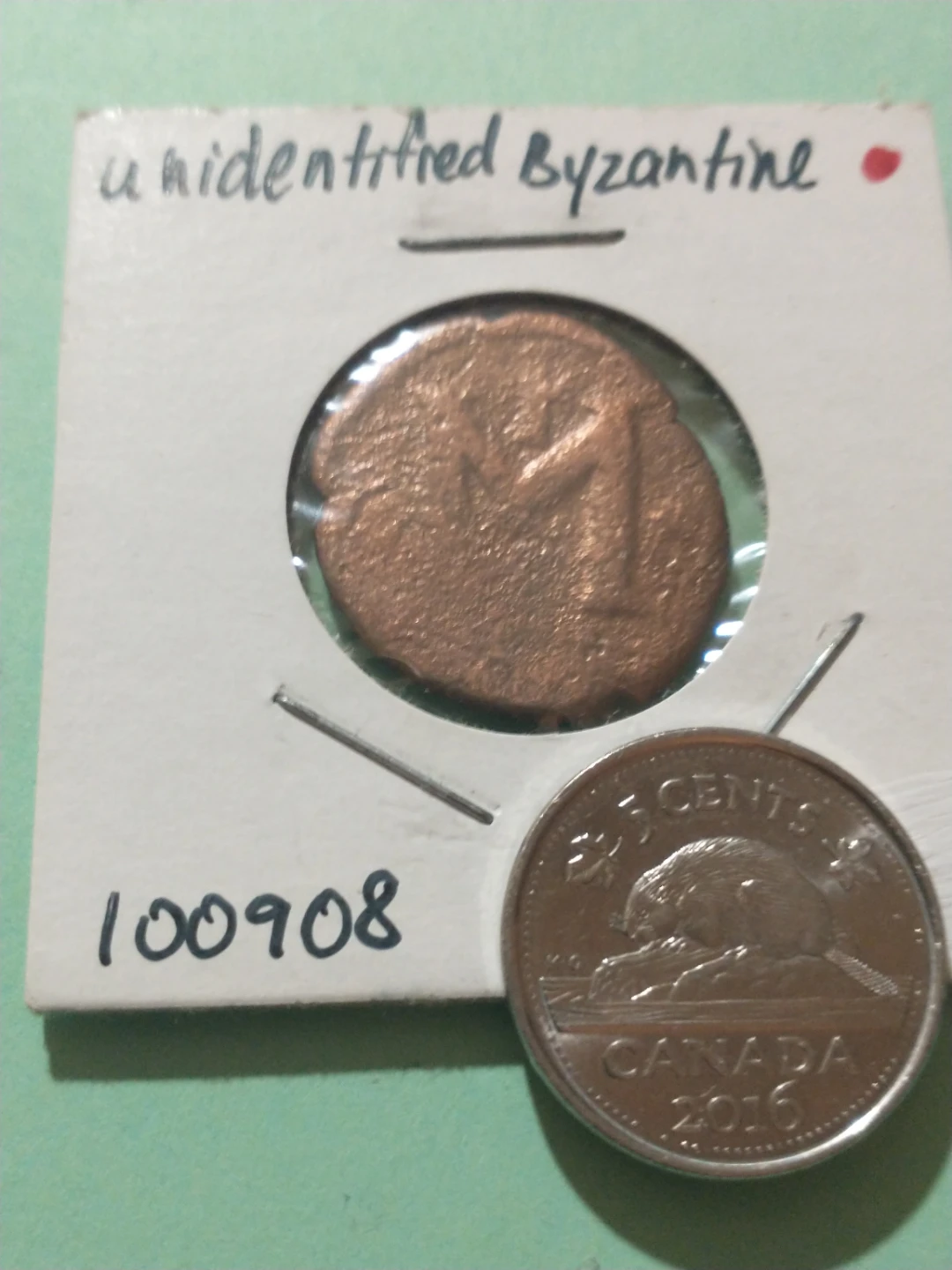 Unattributed Byzantine Empire follis, cleaned and polished - photo 2