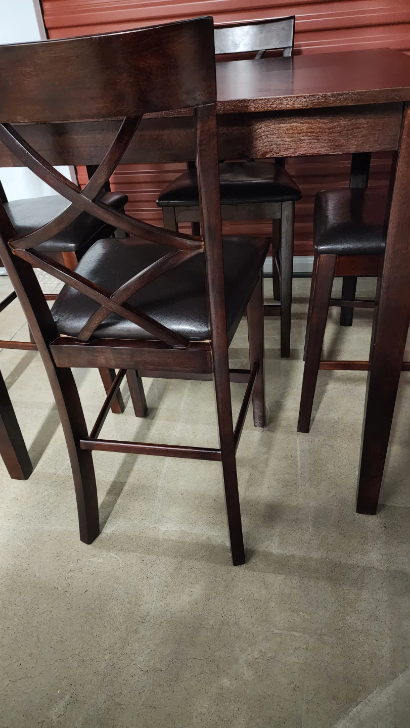 Dark Brown Dining Table with 4 Chairs