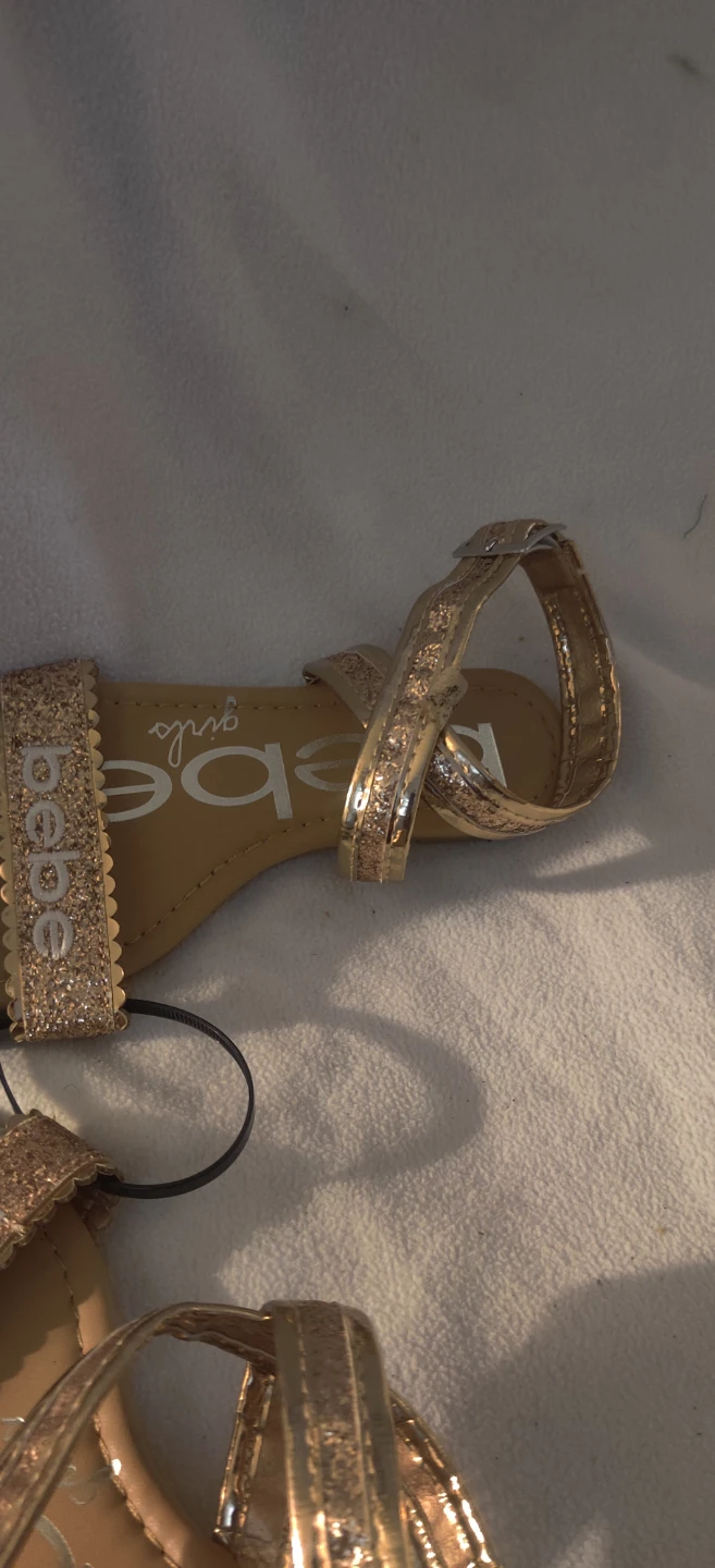 Bebe Girls Gold Glitter Sandals size 1 - photo 2