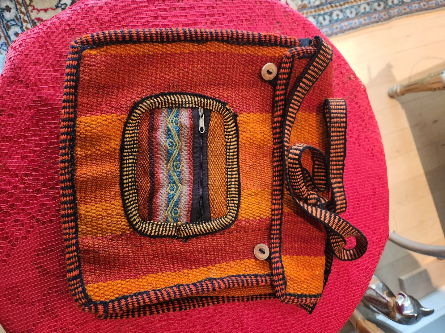 Handmade hippie style shoulder bag.