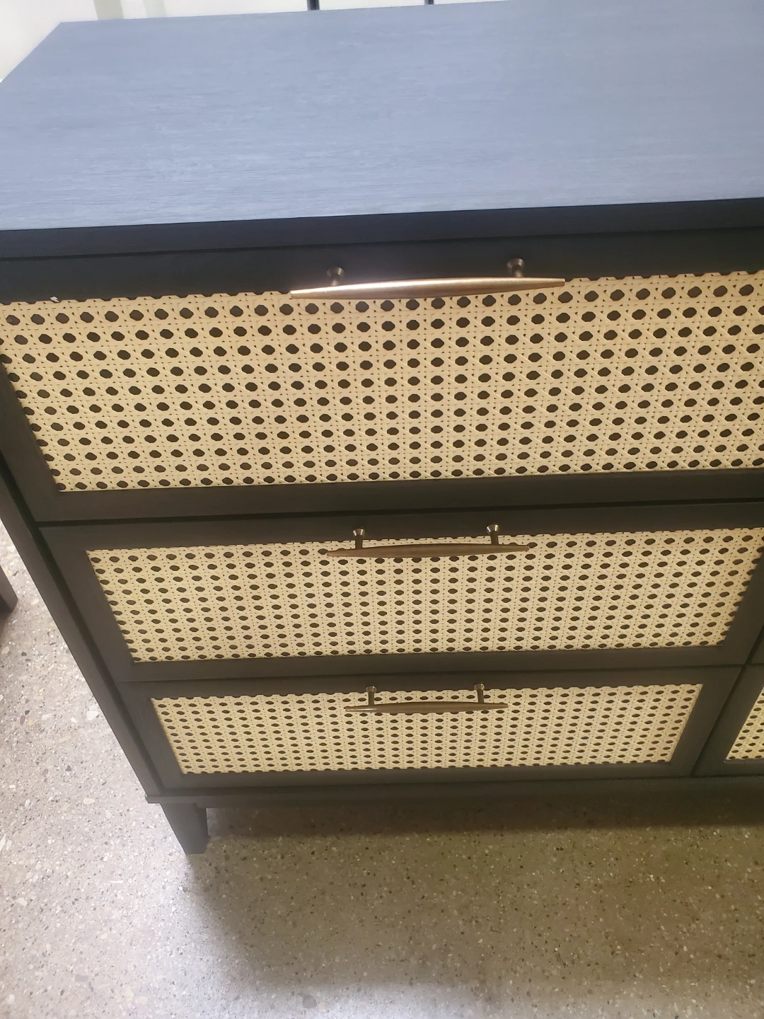 Dark Wood Dresser with Cane Front Drawers(New In Box) - photo 2