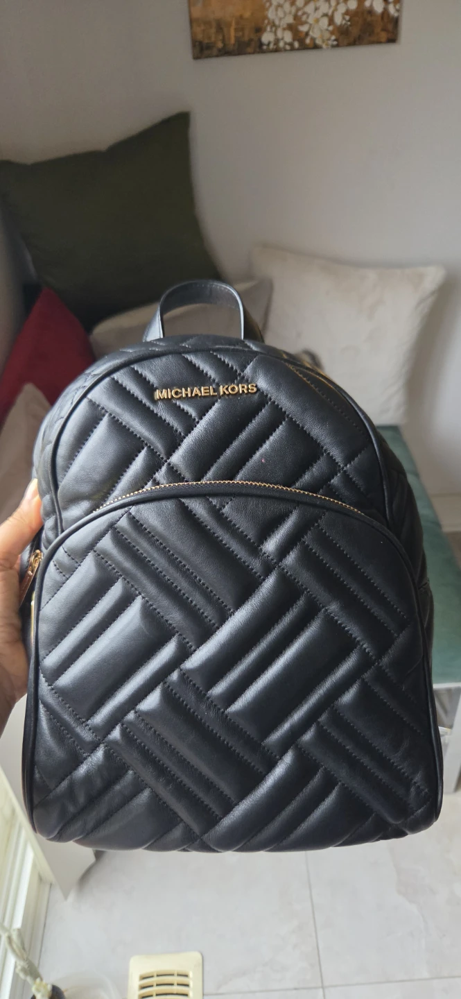Michael Kors Black Quilted Leather Backpack
