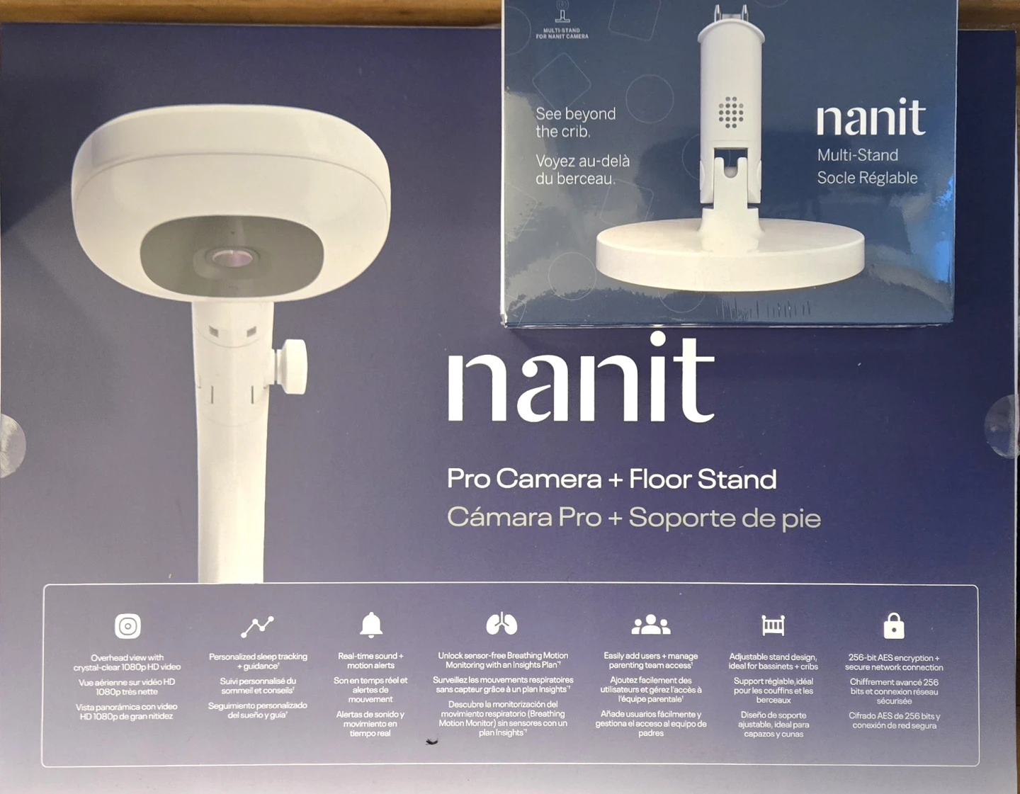 Nanit PRO baby monitor bundle with breathing pad + multi stands