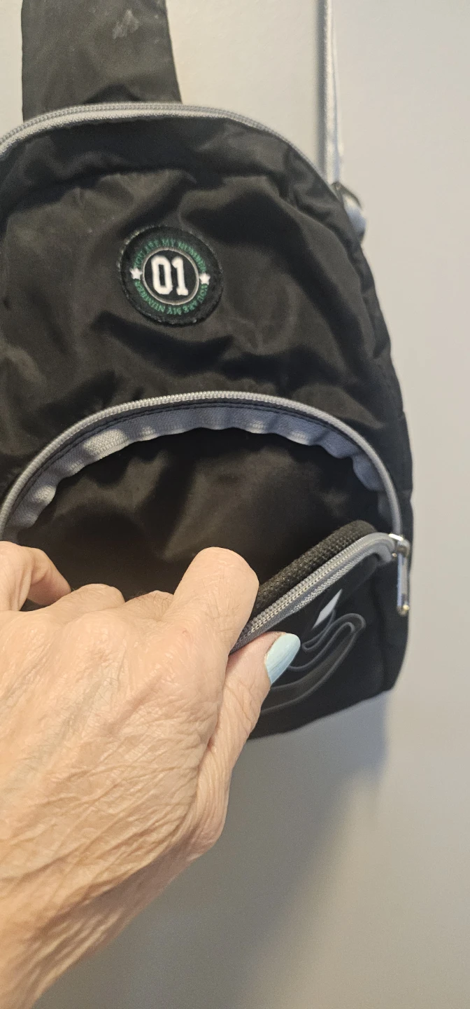 Black Sling Bag with "BE BRAVE" Graphic - photo 2