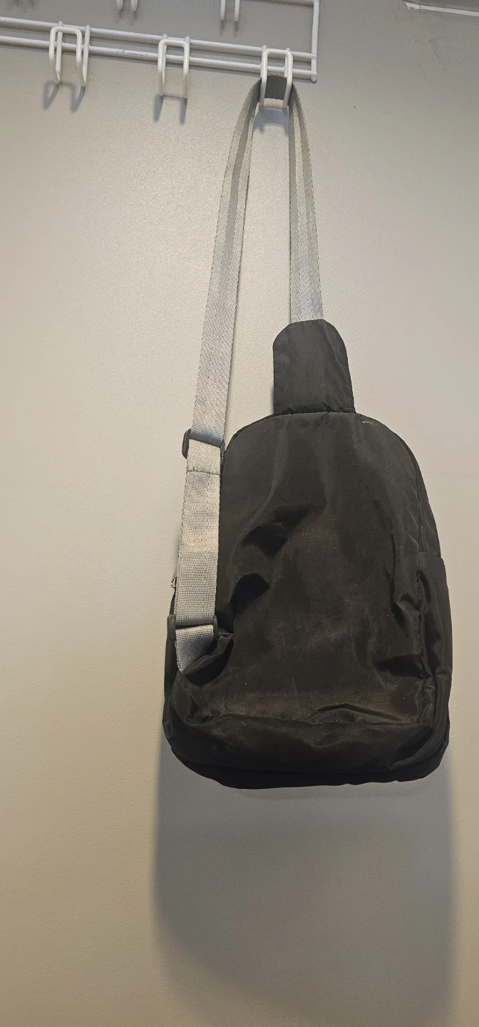 Black Sling Bag with "BE BRAVE" Graphic - photo 3