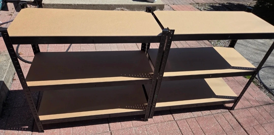 Two Metal Shelving Units with MDF Shelves - photo 2
