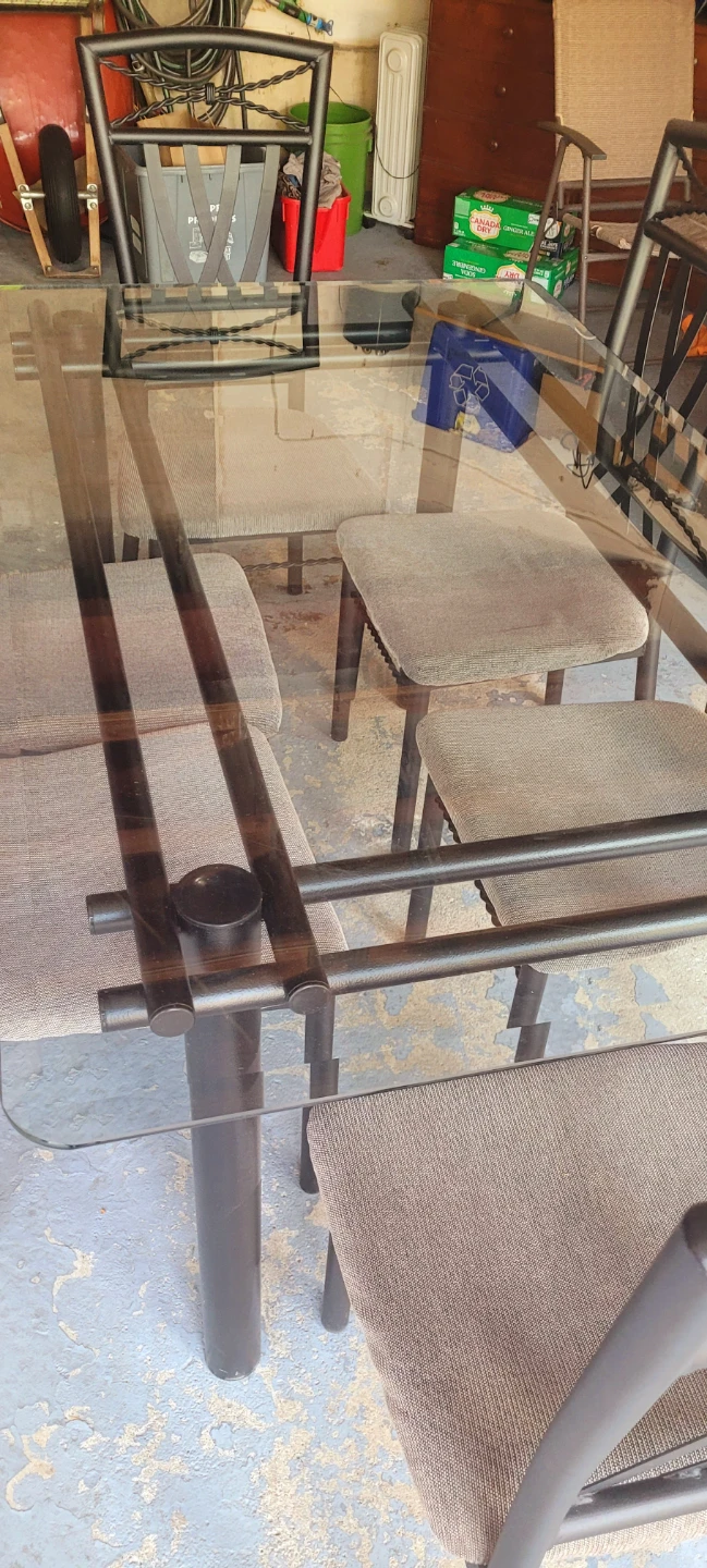 Glass Top Dining Table with 6 Chairs - photo 2