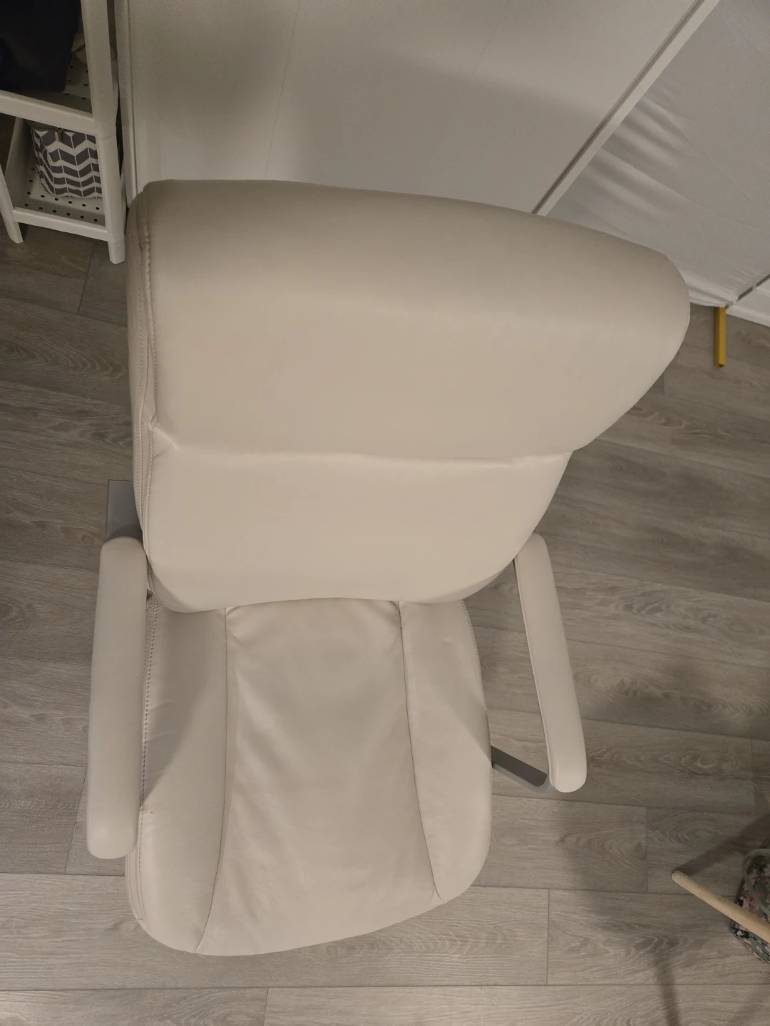 Cream Leather Office Chair