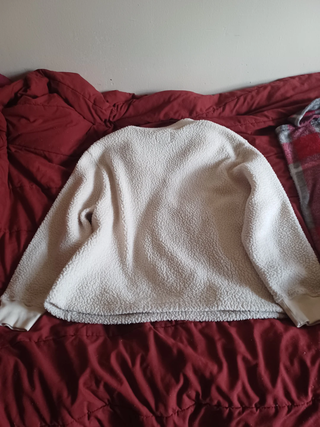 Cream Teddy Fleece 1/4 Zip Pullover - photo 5